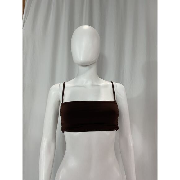 Nookie 'Aria' Brown Crepe Crop Top Size XS - Picture 2 of 5